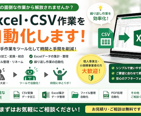 小規模事業者向け業務改善ツールを作成します 繰り返し作業を効率化し時間と手間を削減します イメージ1