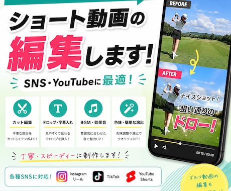ショート動画の編集・テロップ入れをします 丁寧で見やすい動画に仕上げます！ イメージ1