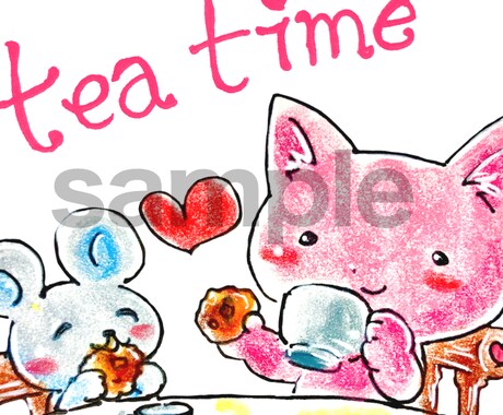 絵本タッチの優しい手描き風イラスト描きます クレヨンで描いた、温かく優しいイメージです。アイコンなどに イメージ1