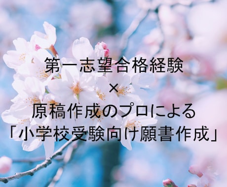 小学校受験向け「入学願書の作成」をいたします ココナラご利用者様評価5.0★★★★★小学校受験向け願書作成 イメージ1