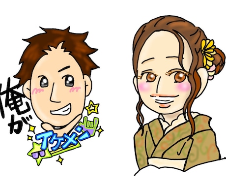 かわいく、オシャレに似顔絵かきます かわいく！オシャレに！似顔絵、イラストかきます イメージ2