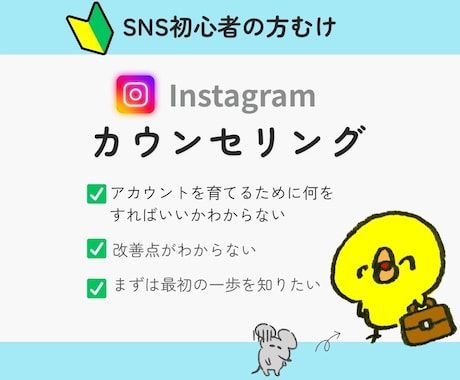 初心者向け　インスタのカウンセリングします 初心者　インスタの育て方がわからない方むけ イメージ1