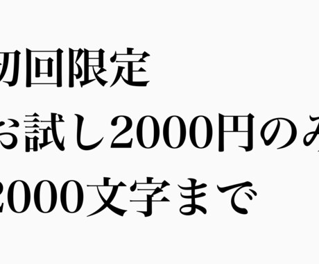 初回限定で2000文字まで記事制作いたします どんな記事になるのか不安な初回依頼の悩みを解消！ イメージ1