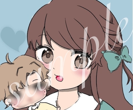 SNS用アイコン描きます ぬいぐるみの推しと女の子のイラスト イメージ1