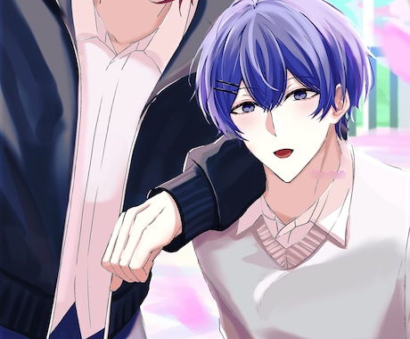 背景込みのキャラクターイラストを描きます 商用利用可！サムネやグッズ用イラストに最適です イメージ2