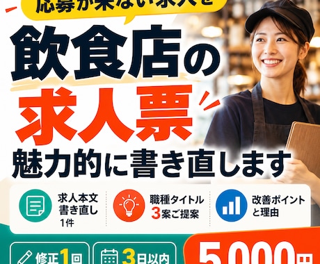 飲食店の求人票を魅力的に書き直します イメージ1