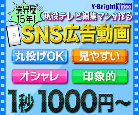 1秒1,000円から！テレビに勝つ広告動画作ります あなたの商品・サービスをSNSで広めましょう！ イメージ1