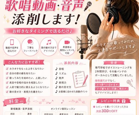 プロ目線でアドバイス、歌唱添削します 現役目線で歌唱を細かく分析します イメージ2