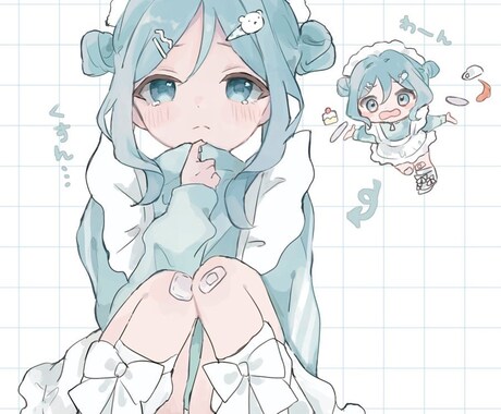 お試し★2000円★で腰あたりまで描きます ゆるふわ雰囲気のイラストを描きます♪ イメージ1