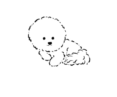 モノクロシンプル◉お洒落なペットの似顔絵描きます 高画質データ納品/ロック画面やグッズ制作に/印刷して飾れる イメージ1