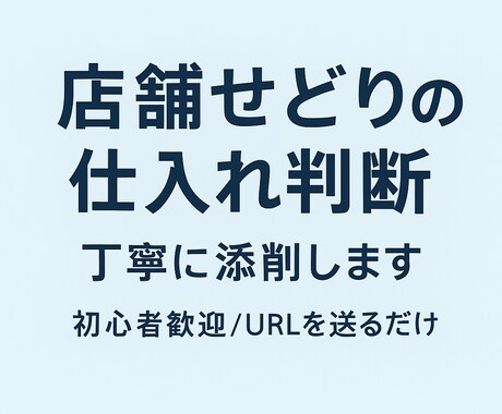 店舗せどりの仕入れ判断を添削します 迷った商品URLを送るだけで仕入れ判断を丁寧に解説します イメージ1