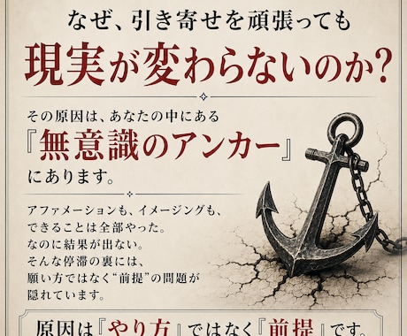 引き寄せの罠アンカーの解除相談します あなたの願いを妨害する「無意識のアンカー」の正体を相談で イメージ2