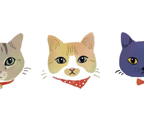 ペットと飼い主さんの似顔絵を描きます