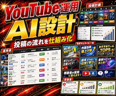 YouTube投稿運用をAIで設計します ネタから投稿準備まで型化します イメージ1