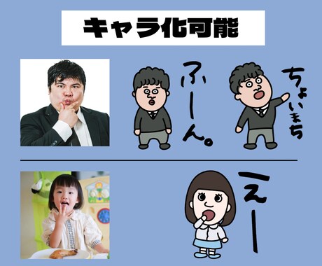 ゆるい似顔絵LINEスタンプ作成します 似顔絵をキャラ化させます。個人用・プレゼント用。 イメージ2