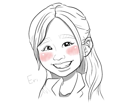 チークがかわいい線画アイコン作成します イメージ1