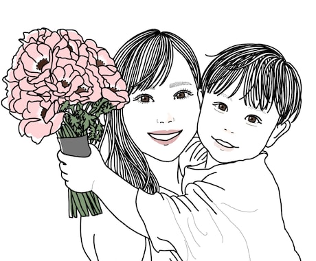 シンプルでおしゃれな似顔絵を作成いたします イメージ1