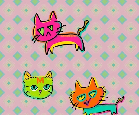 ゆるかわでレトロポップ風なイラストを描きます イメージ1
