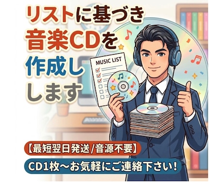リストに基づき音楽CDを作成します 【最短翌日発送/音源不要】CD1枚～お気軽にご連絡下さい！ イメージ1