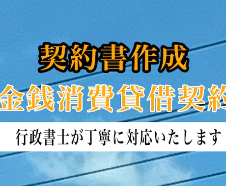 行政書士が【金銭消費貸借契約書】を作成します 希望に沿った契約書を丁寧に作成します！ イメージ1