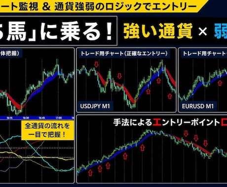 通貨の強弱差で、有利なトレードポイントを見つけます 安心の根拠【強い×弱い】をプラス！チャート監視も楽にできます イメージ1