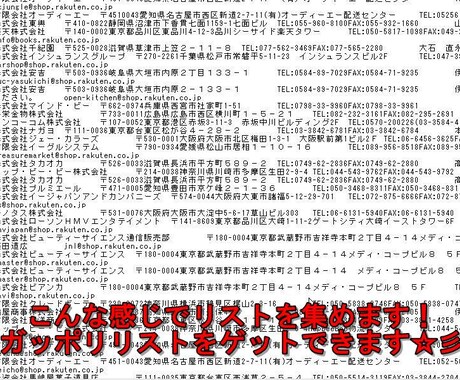 楽天の出店者リストを指定のキーワードで集めます！キーワードによっては、数万円の価値 イメージ2