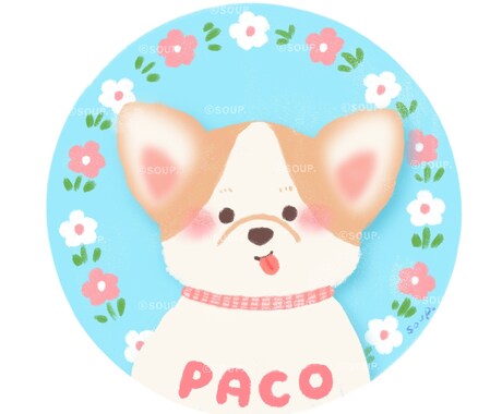 キュートなうちの子似顔絵お描きします お写真をもとにカラフルでキュートなペット似顔絵をお描きします イメージ2