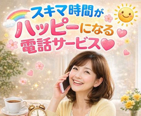 電話相談❤️あなたのスキマ時間をHappyにします クーポンでお試しの方OK！短い時間でもご利用いただけます❣️ イメージ1