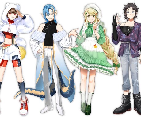 キャラ立ち絵/SNSアイコン/一枚絵など承ります TRPG/自作ゲーム/配信用キャラクター立ち絵制作致します イメージ2