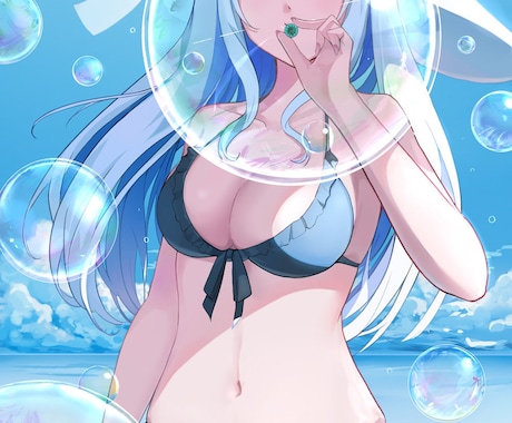 透明感のある1枚絵を製作します キャラの魅力と世界観を大切に描きます イメージ1