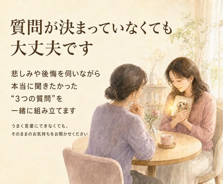 お空のあの子と心をつなぎ想いをお届けします 言葉にならない質問の整理と、優しいヒーリングを行います イメージ2