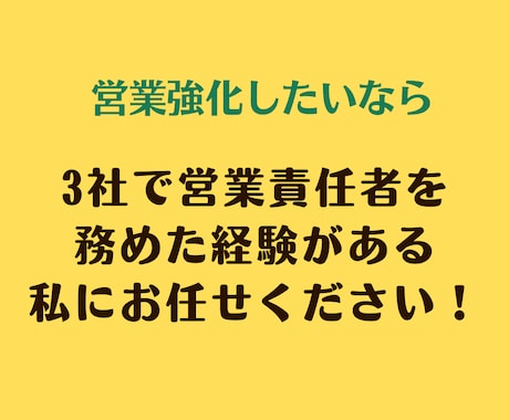 営業を強化したい企業向け！営業立上げを支援します 過去に3社で営業責任者を経験した私が全力で伴走します イメージ2
