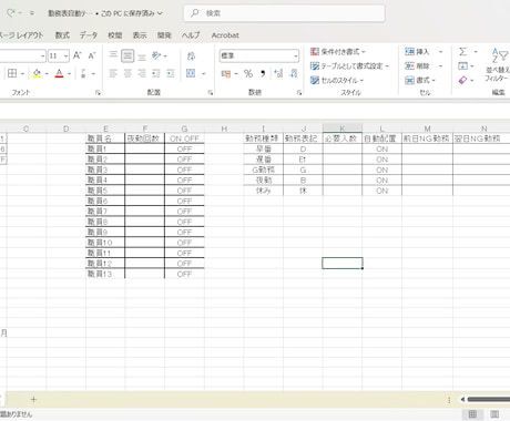 Excel勤務表を自動化します 面倒なシフト作成時間を大幅削減 イメージ2