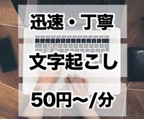 50円/分で基本の文字起こし承ります 動画、音声のシンプルな文字起こしを格安･迅速･丁寧対応！ イメージ1