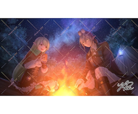 一枚絵、サムネ、MVイラスト承ります 挿絵／表紙／ポスター／MV／各種配信用キービジュアル等に最適 イメージ2