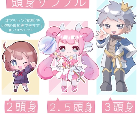 可愛いミニキャラ(ちびキャラ)描きます 表情差分やポーズ差分も承ります！ イメージ2