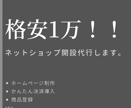 1万円でwebサイト制作できます 本格的なネットショップのホームページ制作を1万円〜受けつけ イメージ1