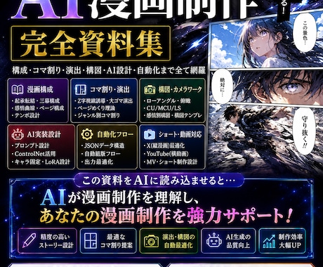 AI漫画をコピペ1つで量産できます 絵が描けなくてもAI漫画が今日から作れます イメージ2