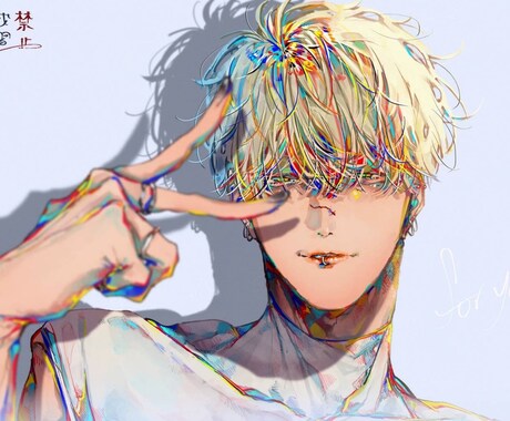 色彩にこだわったイラスト作成します 唯一無二の色使いの男性が得意です。 イメージ1