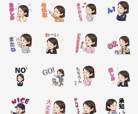 オーダーメイドで似顔絵ラインスタンプを作成します あなたの顔をラインスタンプに！ペットも可能です！ イメージ1
