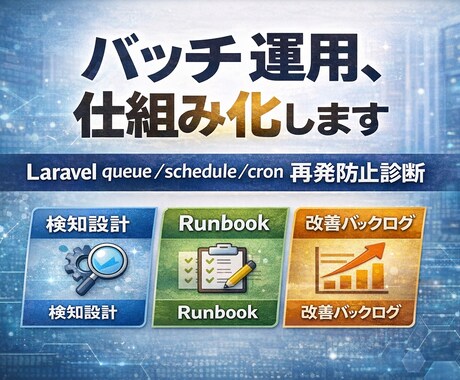 Laravel定期処理運用診断します 検知とRunbookで属人化を解消 イメージ1