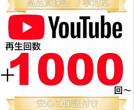 YouTubeの再生回数＋1000回増やします 補償あり！他のサービスも見てね！ イメージ1