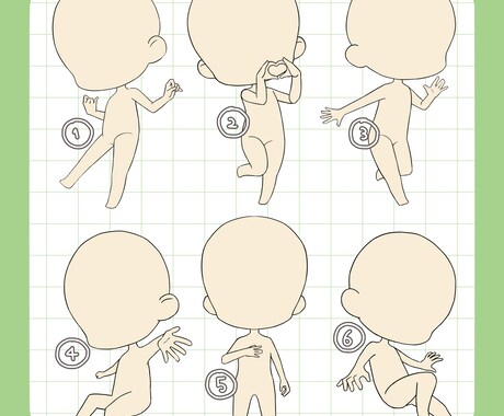 ポーズを選ぶだけ簡単！可愛い人物ミニキャラ描きます 配信者さんにオススメ！現役VTuberが制作します イメージ2