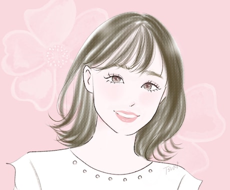 フェミニンな似顔絵アイコン作成します SNS、アイコン、ブログ、名刺等に☆ イメージ1