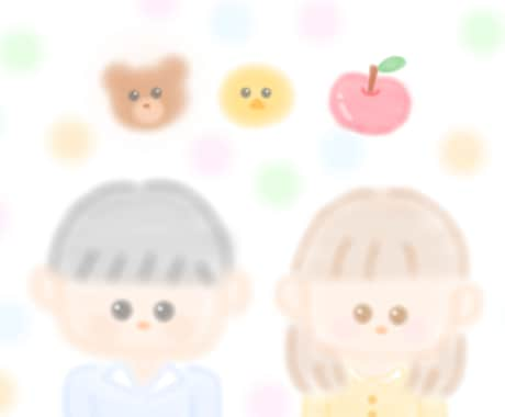 ふんわり優しいイラストを描きます 人物・動物・食べもの等をふんわりテイストで描きます イメージ1