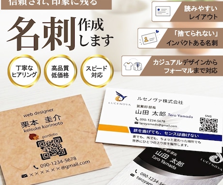 ただの挨拶で終わらない。会話に繋がる名刺作ります 持っていてワクワクする、渡すのが楽しくなる名刺をデザイン！ イメージ1