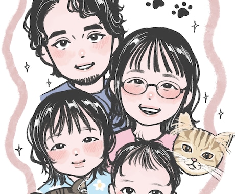温かみのある優しい似顔絵を制作します あなたの思い出をイラストに残します イメージ1