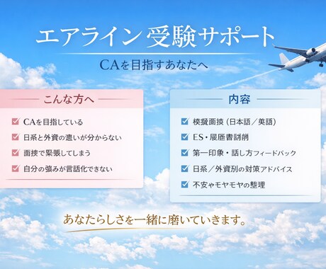短期✳︎長期留学⭐︎エアライン就職も相談のります 日系外資系CA歴10年以上⭐︎大手スクール講師経験有 イメージ2