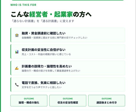 電話相談：事業計画書お悩みプロが電話でお答えします 通る計画書と通らない計画書の違い15年の経験からお伝えします イメージ2
