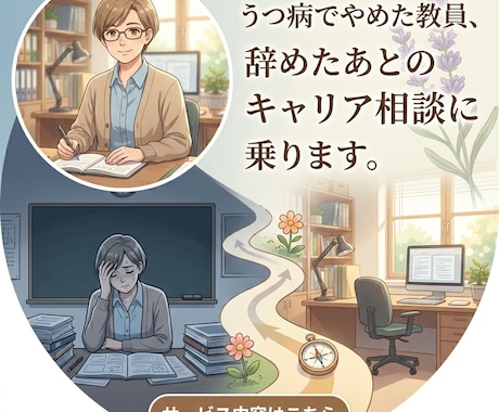 教員退職した人がキャリア相談にのります 精神疾患で退職して、少し軌道に乗り始めた人が相談に乗ります イメージ1